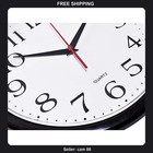Bernhard 10 Inch Black Wall Clock Silent Sweep Quartz Easy Read