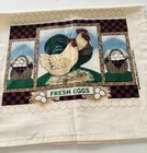 Vintage Franco Rooster Chicken  fresh Eggs  Kitchen Dish Hand Towel Cotton