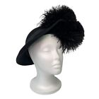 Jack Mcconnell Black Wool Hat Feathers Pom Poms 60 s Made In Usa Vintage