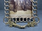 Antique 19th Century Victorian Brass Ring Chain Link Picture Frame