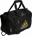 Adidas Defender Small Durable Duffel Gym Bag Black Gold Water Resist Nwt New  50