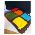 Handmade Crochet Granny Square Afghan Blanket Multicolor Rainbow Retro Throw