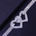 Double Heart Anklet Bracelet Love Barefoot Chain Bling Crystal Ankle Bracelet Us