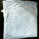 Blankets   Beyond Blue Baby Blanket White Polka Dots Soft Plush Lovey Security