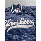 Vtg 90s Majestic Yankees Satin Bomber Jacket Mlb Baseball Padded Size M