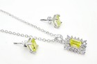 Sterling Silver Necklace And Earrings Set With Cz