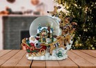 120mm Christmas Santa With Reindeer Musical Snow Globe - San Francisco Music Box