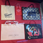 Lot Of 5 Vintage Luxury Brand Designer Paper Shopping Bags 4 Large   1 Small Bag