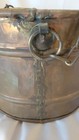 Antique Copper Cauldron Hanging Planter Pot Hammered Handles Chain 8 5x6 25