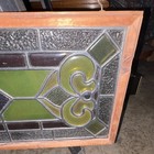 Framed Victorian-style Leaded Stained Glass Transom Window