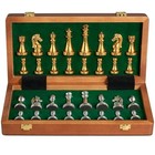  Metal Chess Set For Adults Kids  12   Folding Wooden Chess Board With Metal 