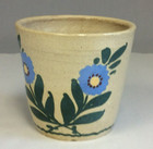 Vintage Pv Clay Pot Plant Hand Painted France Flowers Woman
