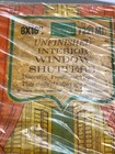 Vtg Sears Unfinished Wood Interior Louver Plantation Window Shutters Pair 16 x8 