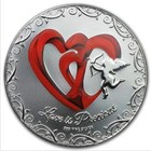 2013 2  Love Is Precious Red Hearts 1 Oz Silver Coin Gift For Anniversary