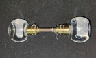 Vintage Round Glass Door Knobs With Brass Rosettes Bulb Set