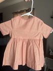 Vintage Handmaid Pink white Floral A-line Knee Length Doll Dress  Round Neck