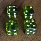 4 Chrisloid Trick regular Green Dice Set Joke 60 s Loaded Gag 1 2    Magic Vtg