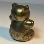 Vintage Brass Bear Silvestri Taiwan 3 75  Mcm Paperweight Solid