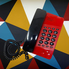 Vintage 1987 Pop Art Mytel Telephone Land Line Red Black Push Button Taiwan