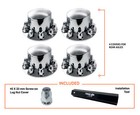 4 Of Chrome Rear Axle Wheel Covers W  Hub Caps 33mm Lug Nuts Screw-on