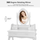 4 Drawers Vanity Dressing Desk Makeup Table And Stool Set Dresser With Mirror