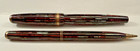 Vintage Parker Duofold Duovac Fountain Pen Pencil Set Maroon Stripe Blue Diamond