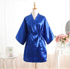 Silk Satin Robe Wedding Bride Bridesmaid Kimono Dressing Gown Sleepwear Bathrobe