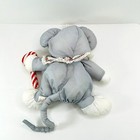 Vintage 1987 Fisher Price Puffalump Grey Christmas Mouse W candy Cane Plush 8016