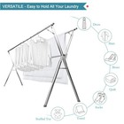 Folding Clothes Drying Rack 20 Hooks Heavy Duty Stainless Steel Indoor Outdoor