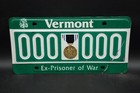 Vermont Military Medal License Plate - Pow Ex Prisoner Of War Sample