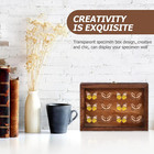 Wood Glass Top Display Case Wooden Jewelry Display Case Storage Tray Collectible