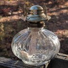 Antique Golden Globe 6  Glass Brass Oil Lamp No Shade