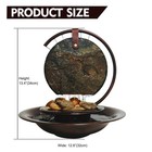 Indoor Tabletop Waterfall Moon Fountain  Home D  cor Soothing Rain Sound Medit   
