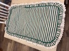 Vintage Waverly Pillow Shams Green   White Striped Ruffled Edge Set Of 2 Queen