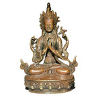Authentic Bronze Damo Buddha Statue Ancient Chinese Artifact Tibet 19th Century