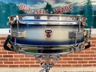 1958-60 Ludwig 3x13 Be-bop Jazz Combo Trans Badge Snare Drum Silver blue Duco