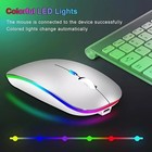2 4ghz Wireless Optical Mouse Usb Rechargeable Rgb Cordless Mice For Pc Laptop
