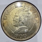 1934 Un Lempira Honduras Chieftain Silver Scarce  1 Coin Bu