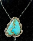Vintage Beautiful Atkinson Trading Sterling Silver High Quality Turquoise Bolo