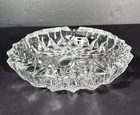 Vintage Ashtray Heavy Lead Crystal Cut Pressed Glass Cigar Rossini Germany 1960s