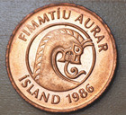 1986 Iceland 50 Aurar Shrimp Unc 