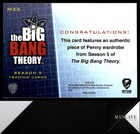 2013 Cryptozoic The Big Bang Theory Season 5  m33 Penny Authentic Wardrobes