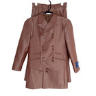 Ej Samuel 3 Pc Suit Size Boy 8r 24w Blazer Vest Pant Formal Wedding Copper Brown