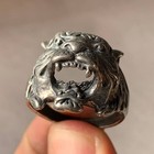 Ring Ancient Roman Lion Rare Head Extremely Sterling Vintage Intaglio Silver Bro