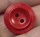  4  Vintage Red Plastic Two Hole Buttons