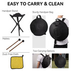 Adult Handpan Drum 22 Inch 12 Notes 440hz D Minor Kurd Steel Handpan Drum New-