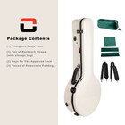 Crossrock Fiberglass Case For 4-string Tenor Banjo   Milky White Gloss Finish