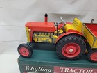 Schylling Tractor And Trailer Wind Up Tin Toy With Box