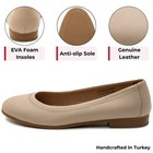 Alpine Swiss Wendy Womens Leather Ballet Flats Classic Round Toe Slip On Shoes