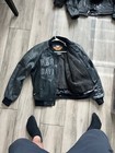 Mens 100th Harley Davidson Anniversary Leather Bomber Jacket  large 